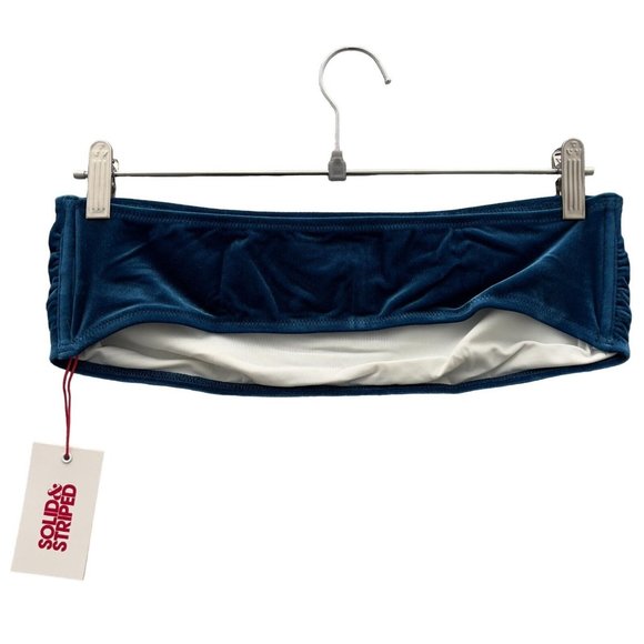 SOLID & STRIPED The Annabelle Velvet Bandeau Bikini Top Size Large.Aqua NWT 0099 - Picture 8 of 8